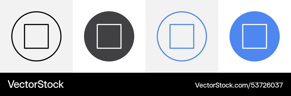 Stop recording icon set use for web Vector Image