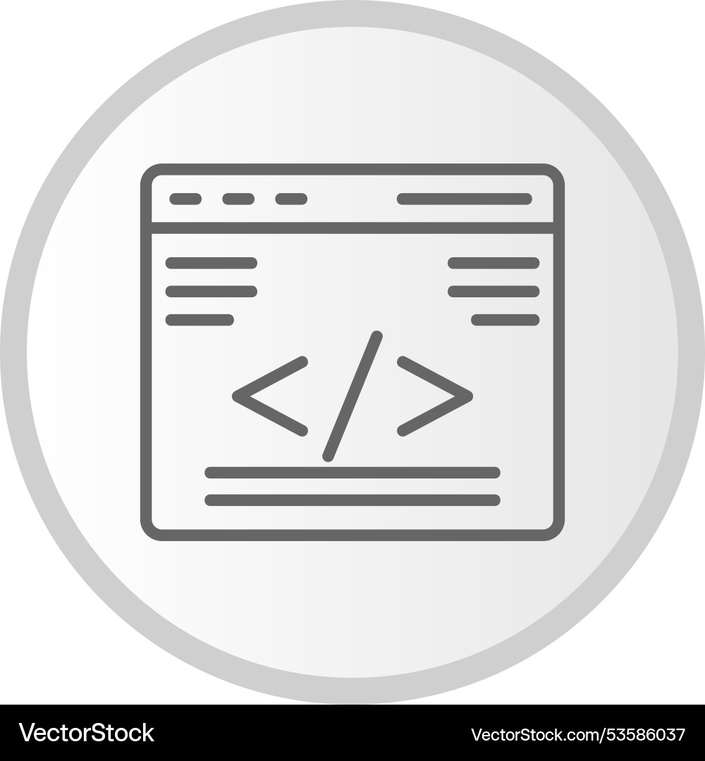 Web programming line circle grey icon Vector Image