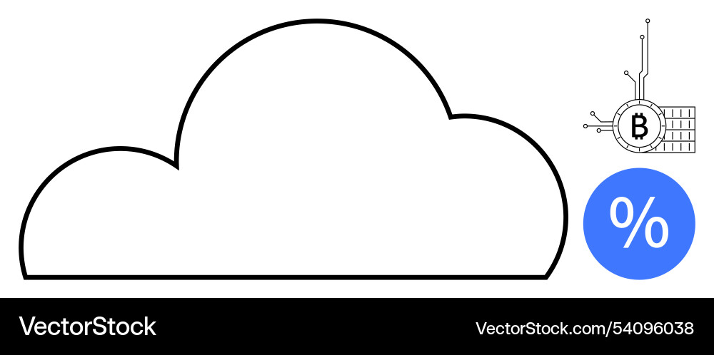 Cloud storage with bitcoin integration Cloud storage with bitcoin integration vector image