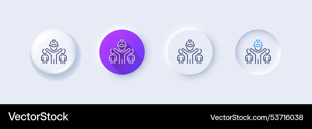Engineering team line icon engineer or architect Engineering team line icon engineer or architect vector image