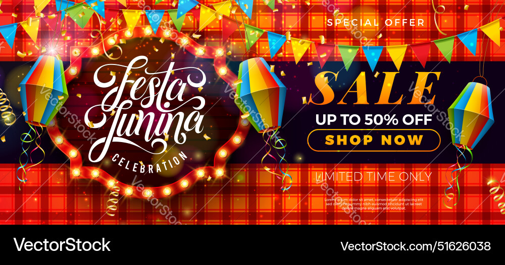 Festa junina sale promotional business Festa junina sale promotional business vector image