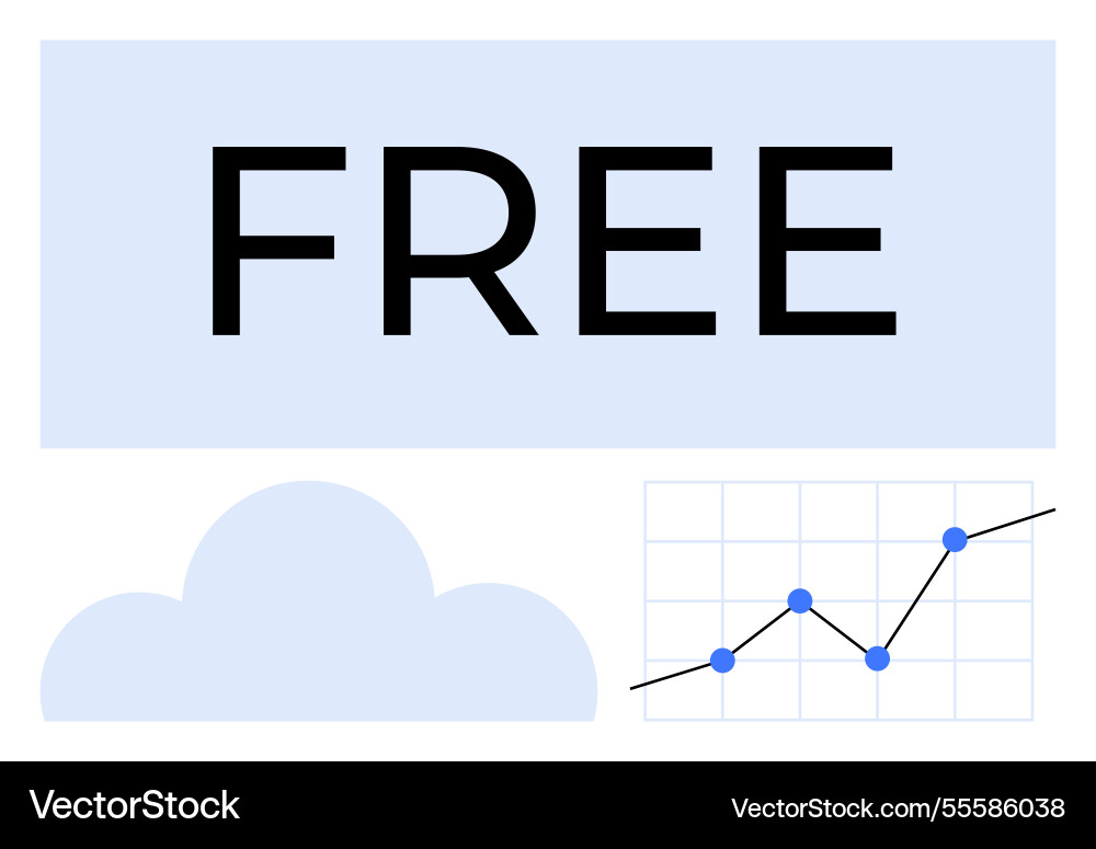 Free text with cloud and line graph highlighting Free text with cloud and line graph highlighting vector image