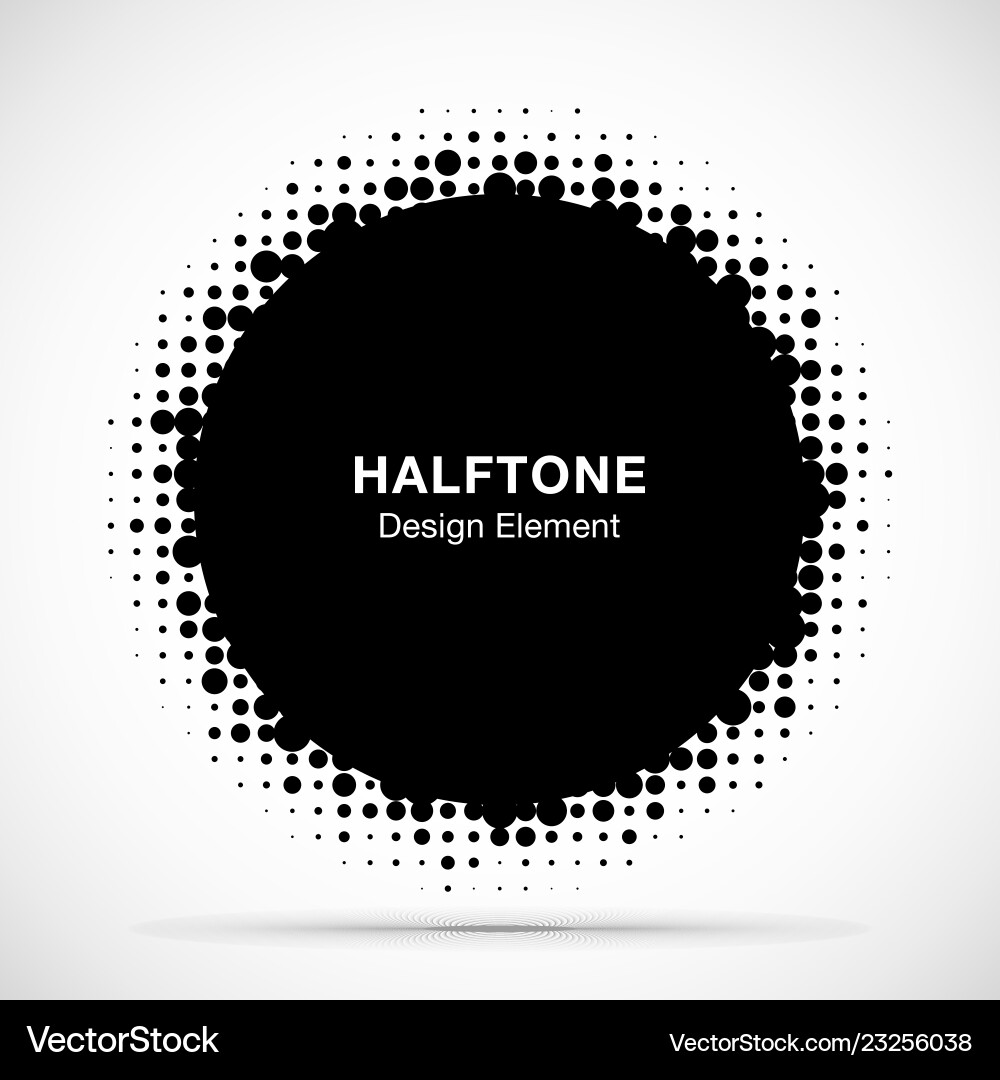 Halftone circle frame abstract random dots Halftone circle frame abstract random dots vector image