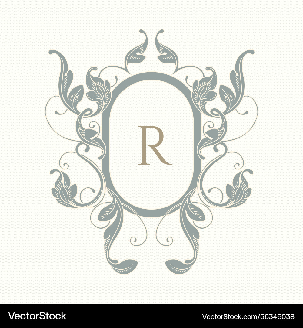 Monogram frame classic decorative element Vector Image