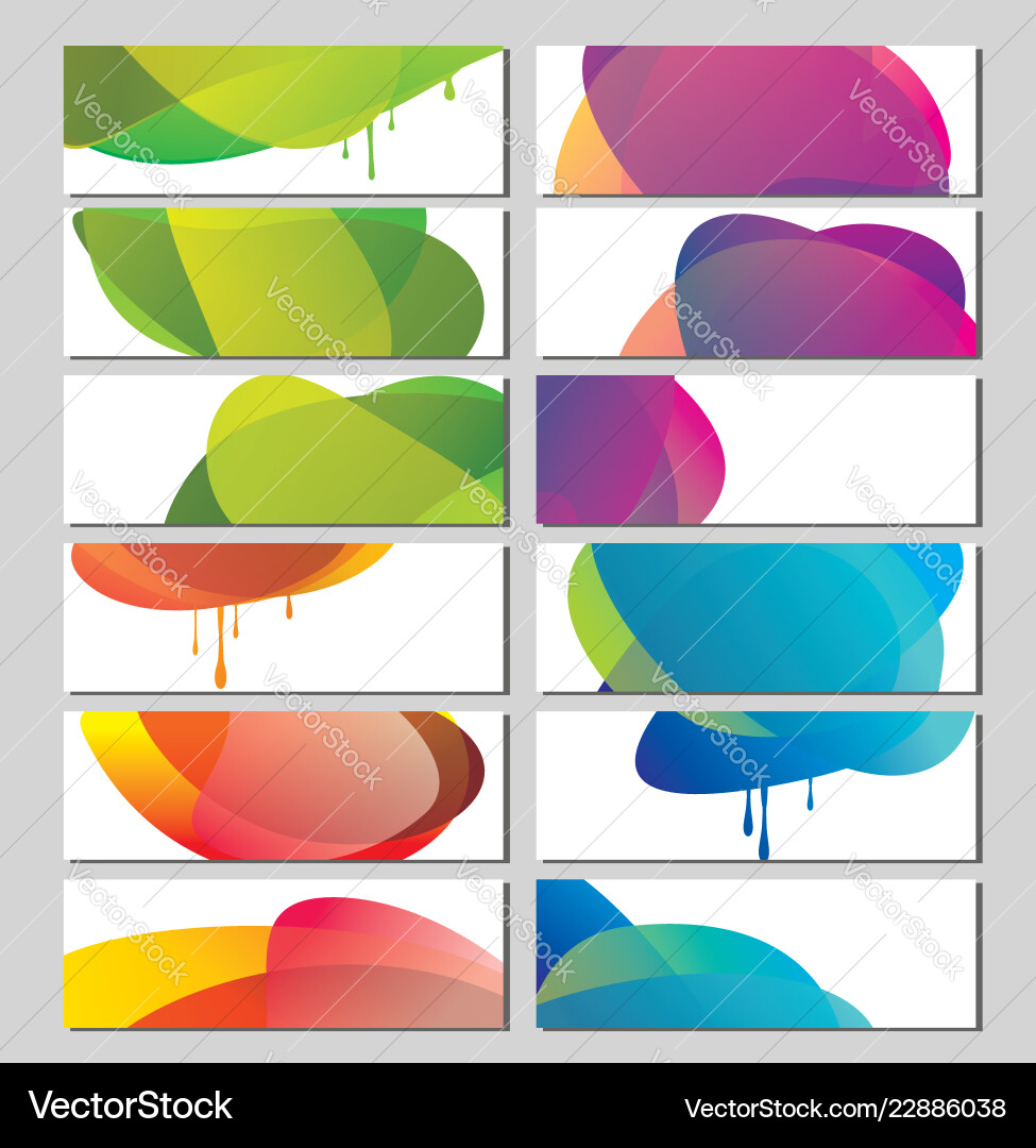 Set of banners with abstract color circle shapes Set of banners with abstract color circle shapes vector image