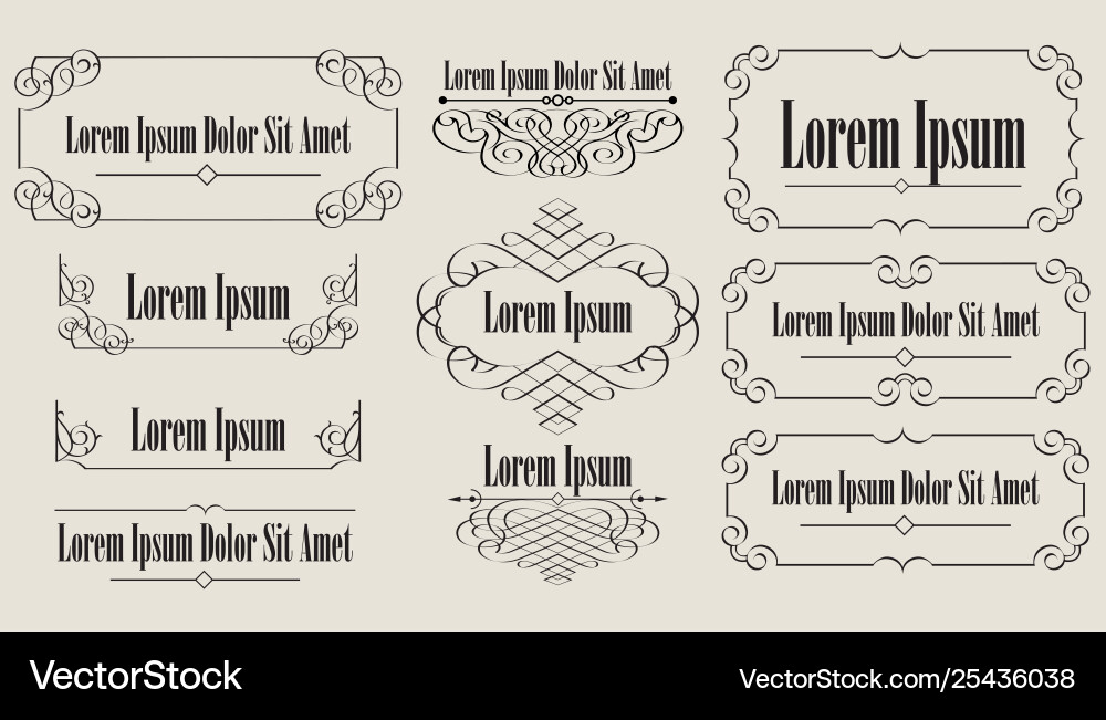 Vintage Calligraphic Elements Royalty Free Vector Image