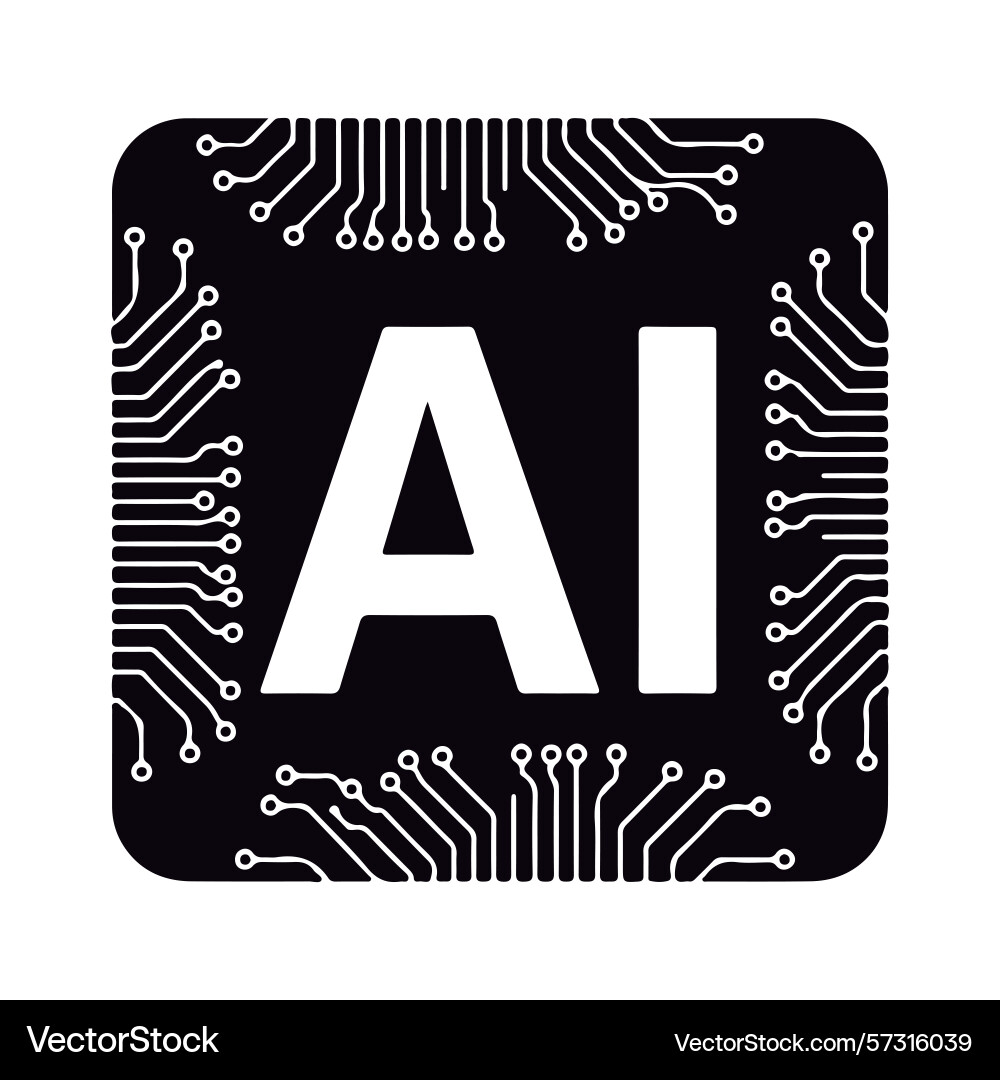 Ai symbol with circuit board design Ai symbol with circuit board design Vector Image