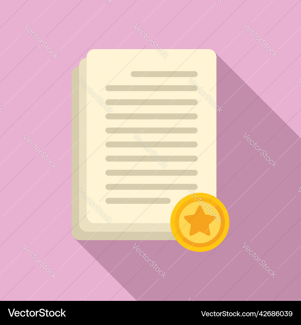 Approved papers icon flat work trust Approved papers icon flat work trust vector image