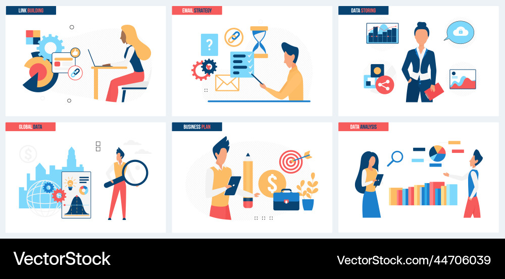Big Data Analysis & Information Storage vector image
