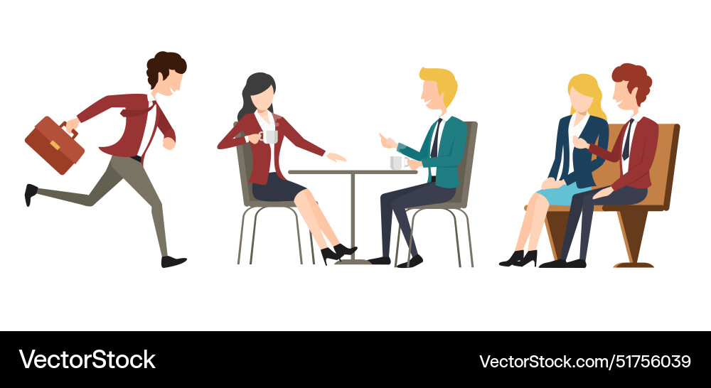 Business partners meeting discuss project Vector Image