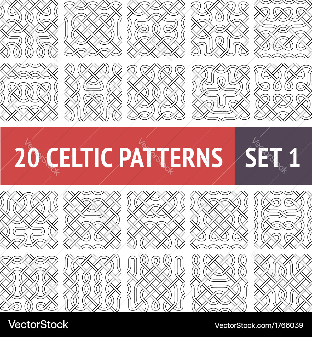 Celtic Knot Pattern Set vector image