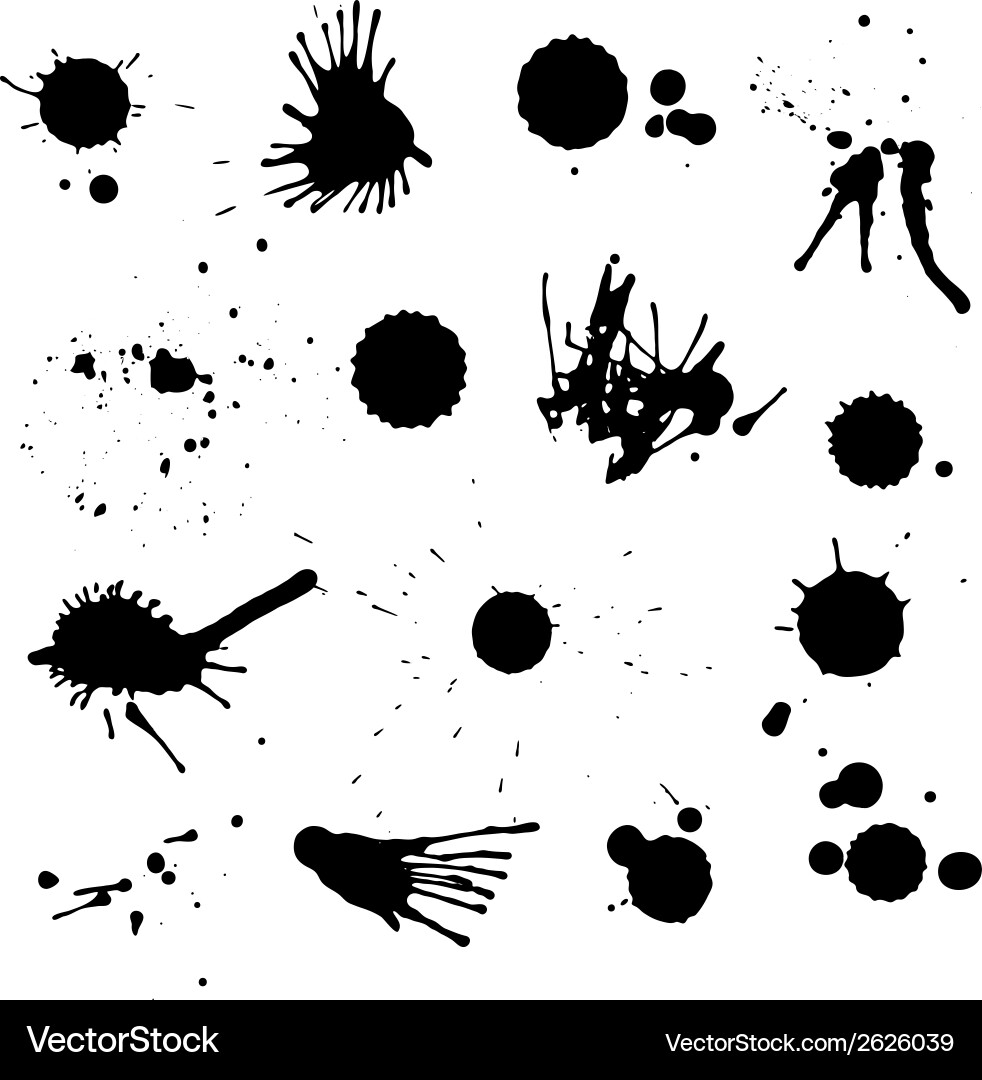 Colorful Ink Splatter Collection Vector Image