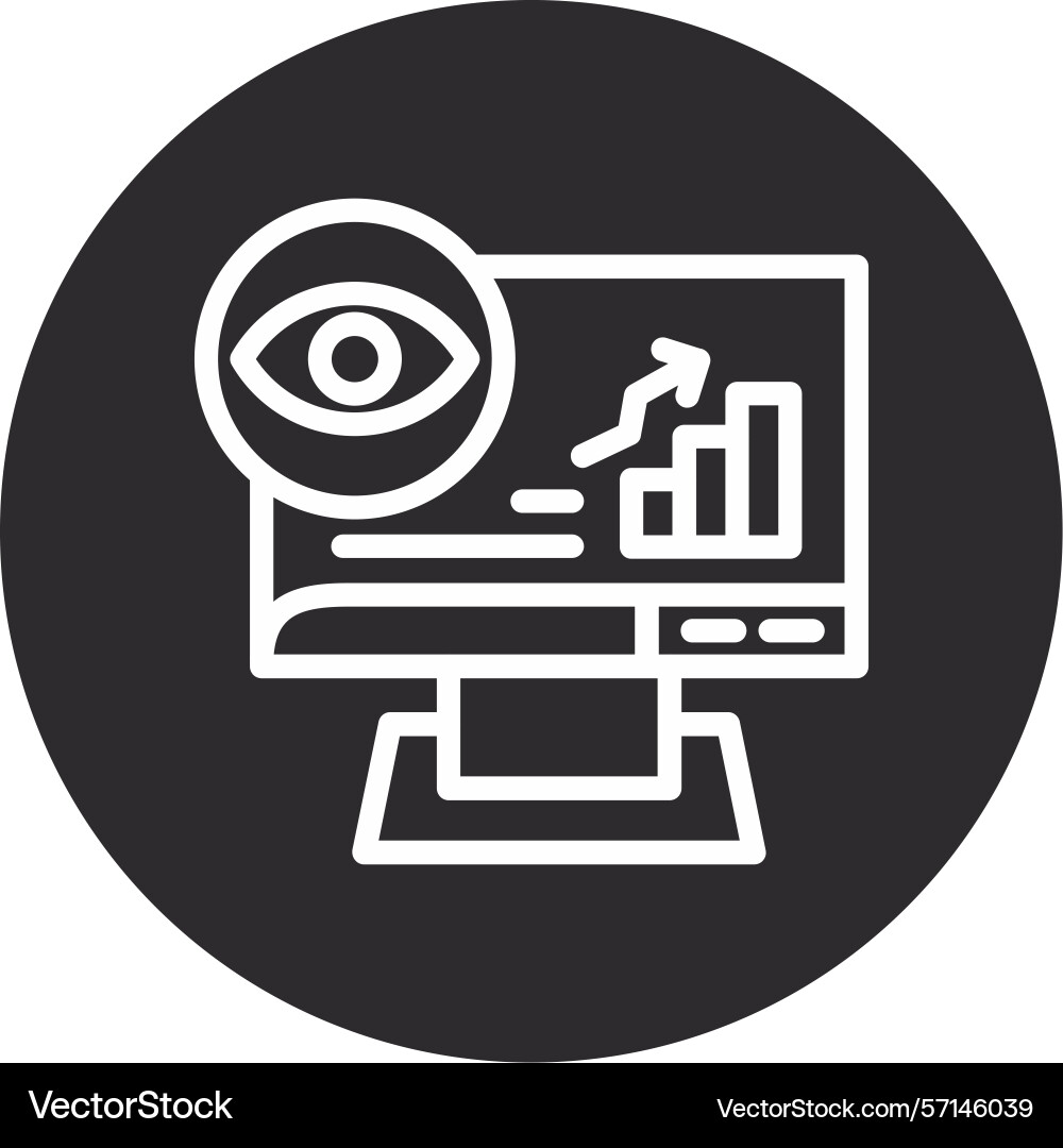 Data visualization inverted circle black vector image