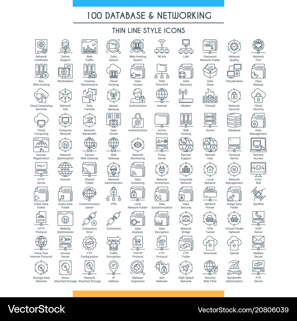 Datenbank und Netzwerk Icons - Großes Set vektorbild
