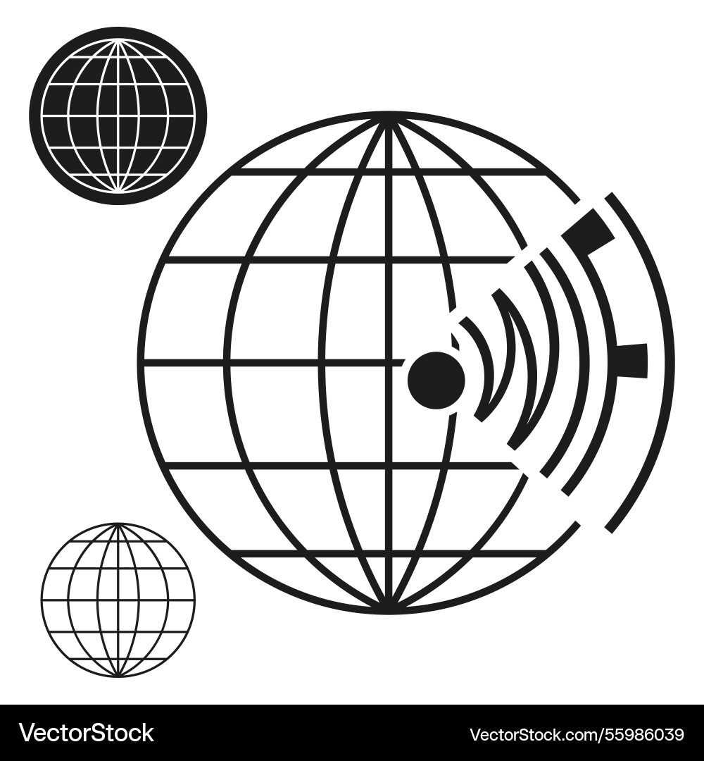 Global network icon digital connection shape Vector Image