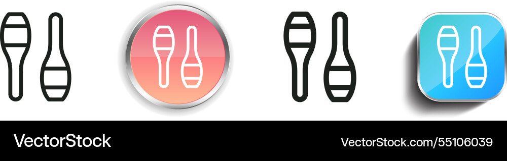 Juggling icon thin linear regular and button vector image