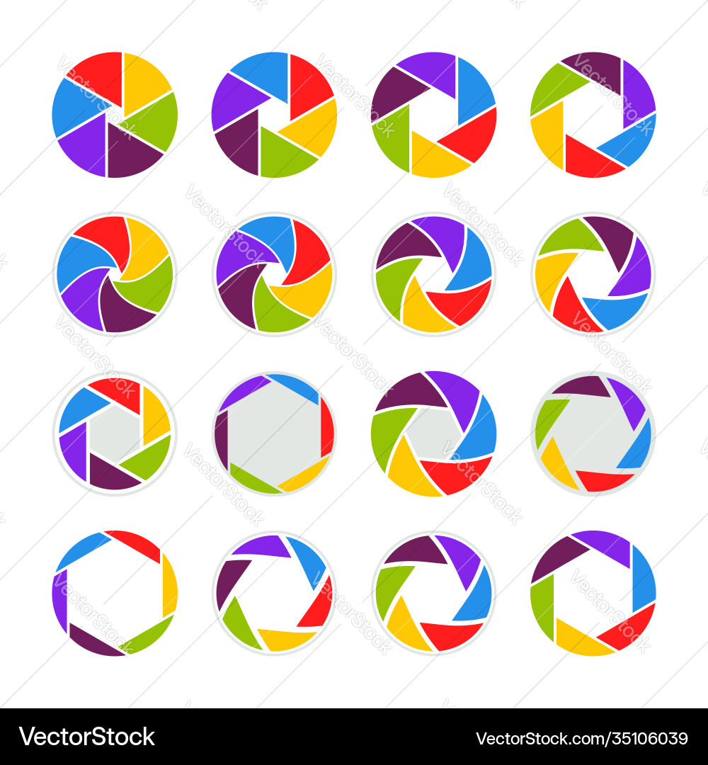 Kamera Icons Logo Blende Objektivblende Kamera Icons Logo Blende Objektivblende vektorbild