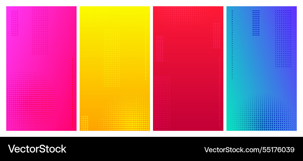 Set of abstract gradient geometric backgrounds vector image
