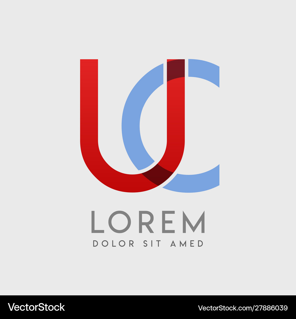 Uc logo letters with blue and red gradation – Royalty-Free Vector |  VectorStock, image size:1000x1080