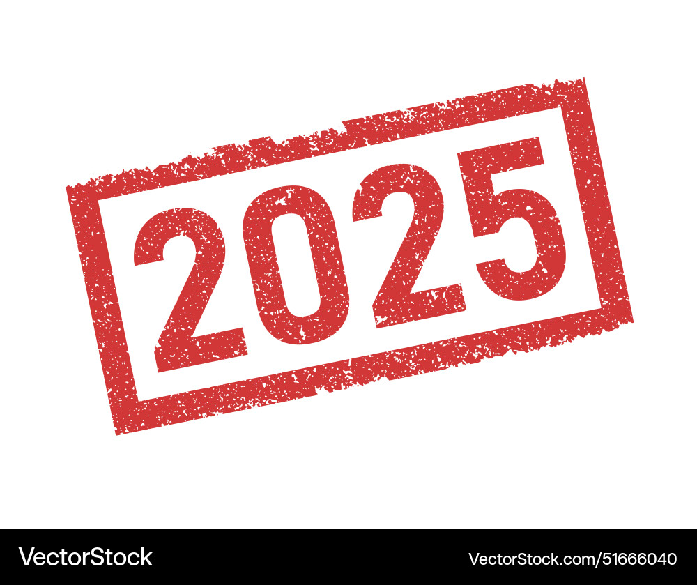 2025 red stamp grange mark in paint on white 2025 red stamp grange mark in paint on white vector image