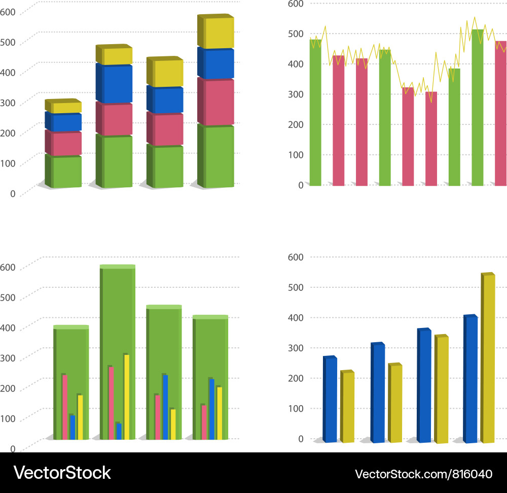 Bar Chart Data Visualization vector image