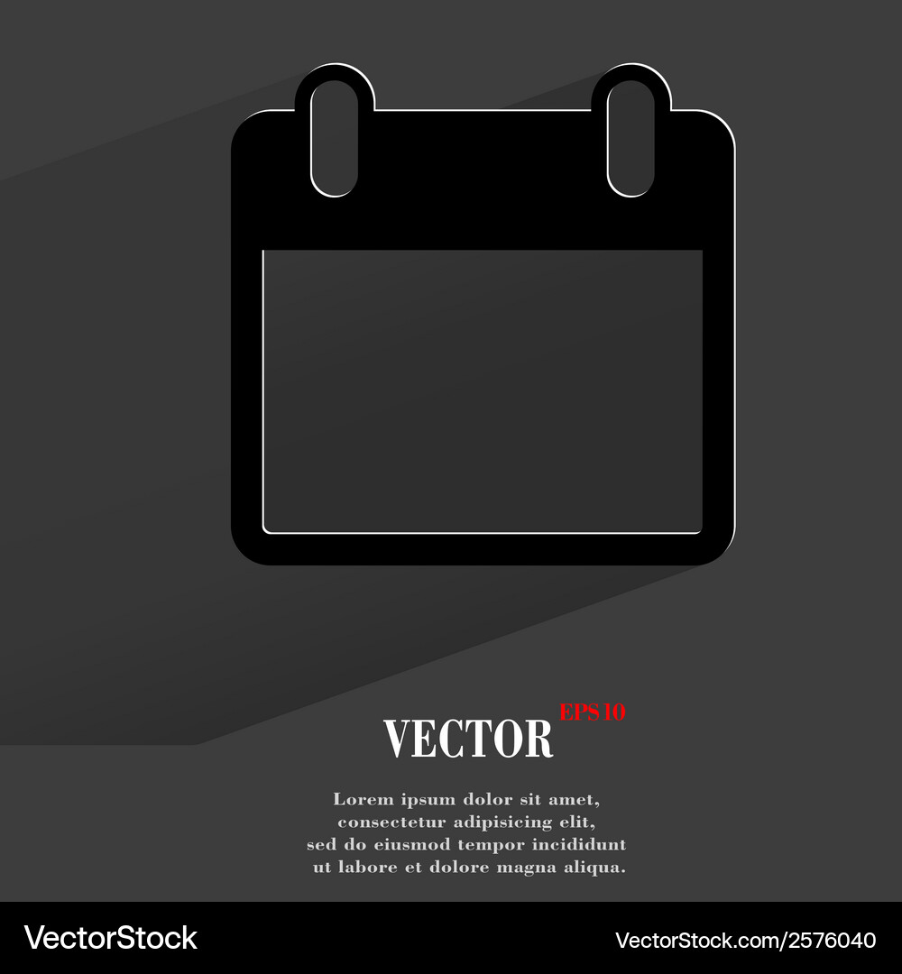 Calendar flat modern web button with long shadow Vector Image