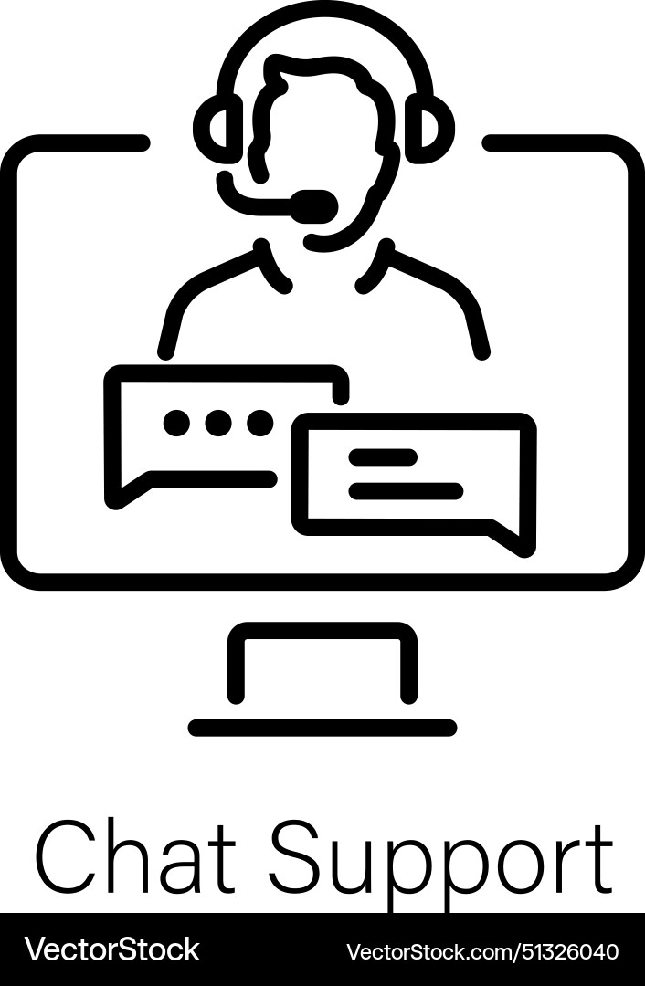 Chat support Royalty Free Vector Image - VectorStock