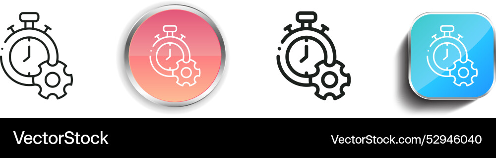 Chronometer icon thin linear regular and button vector image