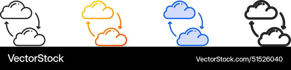 Cloud computing iconthin linear gradient blue Cloud computing iconthin linear gradient blue vector image
