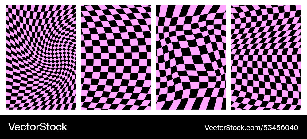 Groovy checkered patterns Groovy checkered patterns vector image