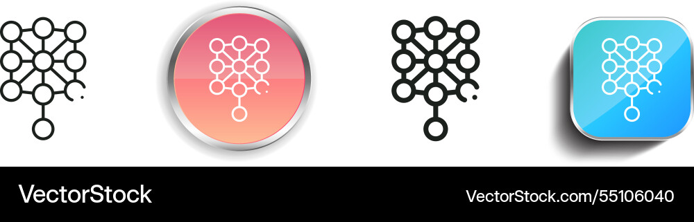 Kabbalah icon thin linear regular and button Kabbalah icon thin linear regular and button vector image