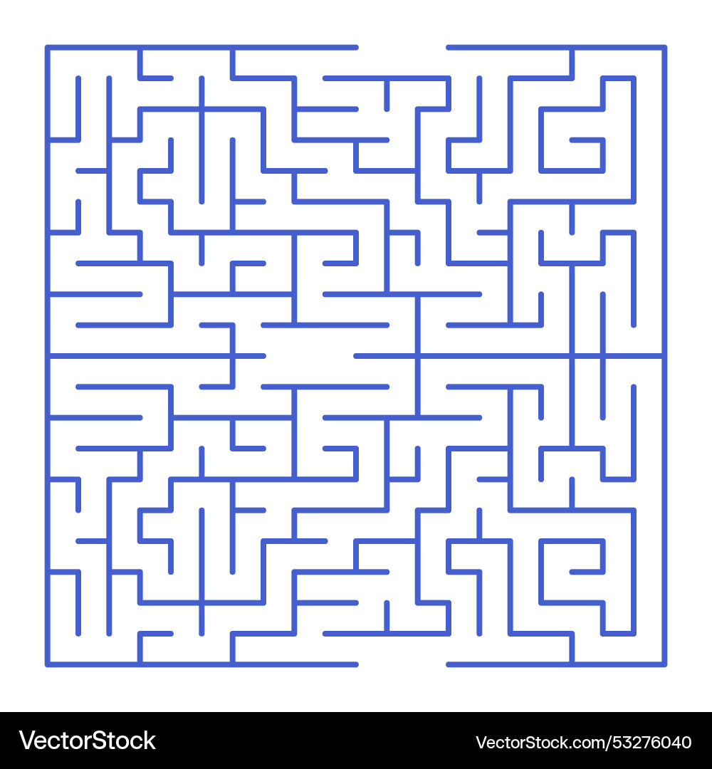 Maze shape design element there is one entrance Maze shape design element there is one entrance vector image