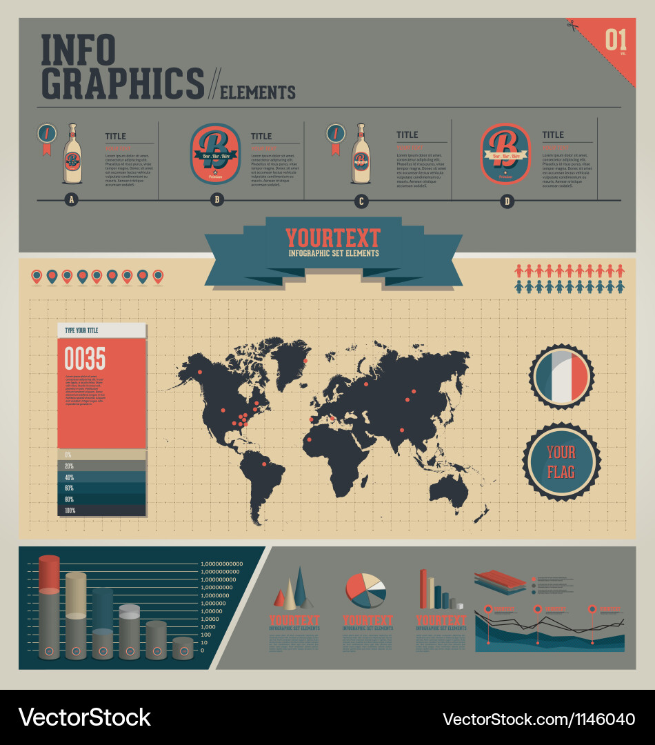 Modern Icon Set - Chart Elements vector image