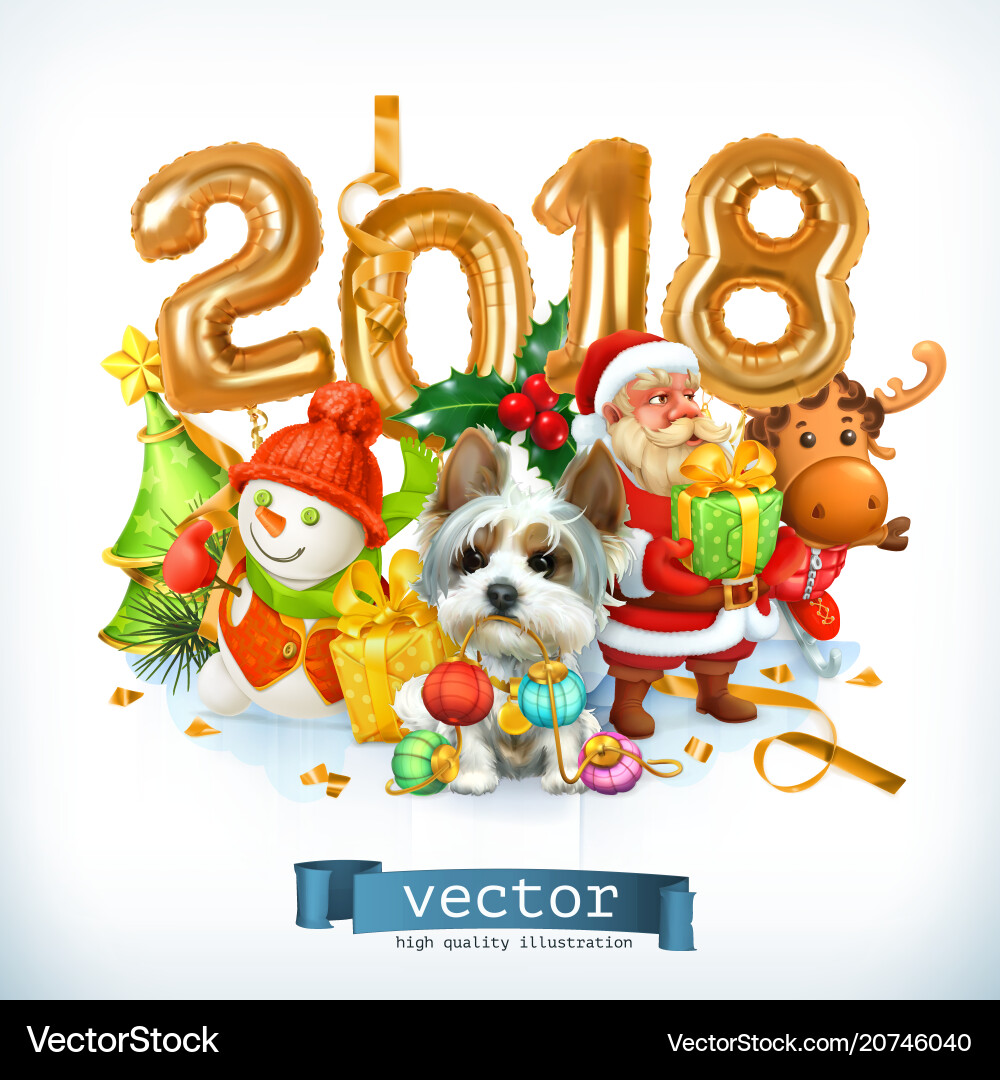 New year dog New year dog vector image