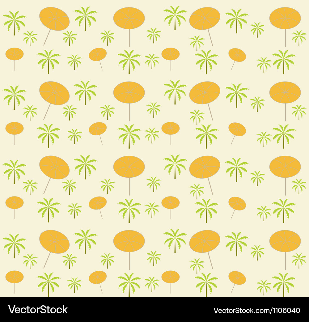 Palm trees umbrellas seamless pattern Vector Image