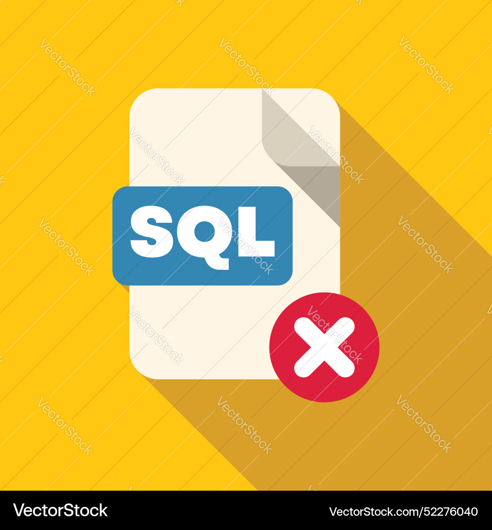 Sql file rejected database error data Sql file rejected database error data vector image