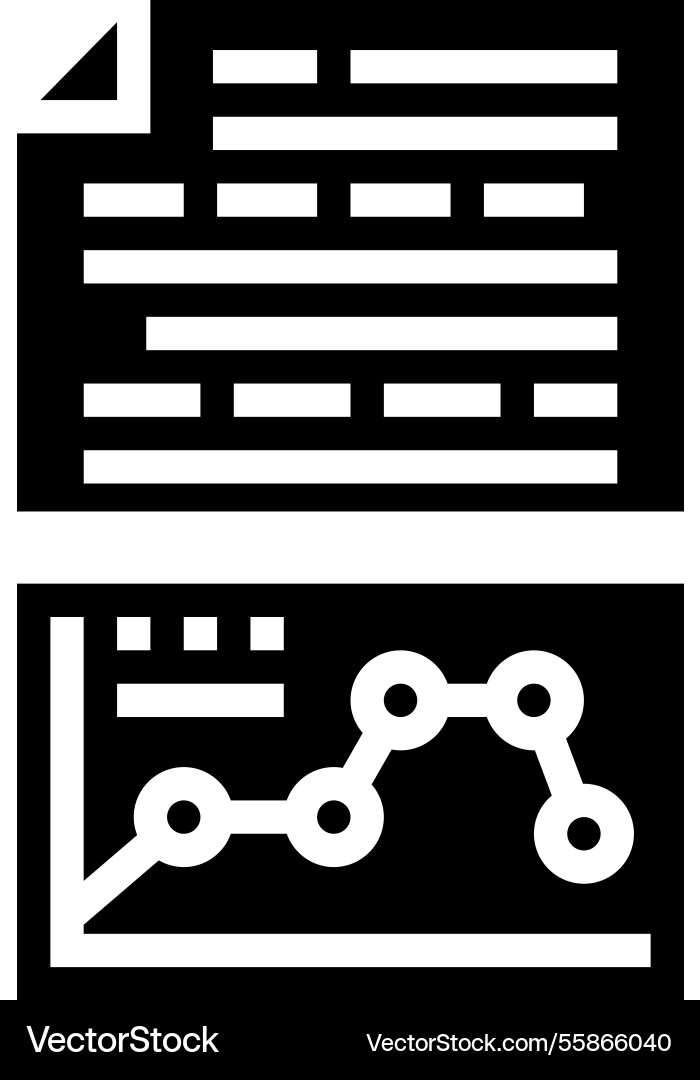 Text analysis graph nlp glyph icon vector image