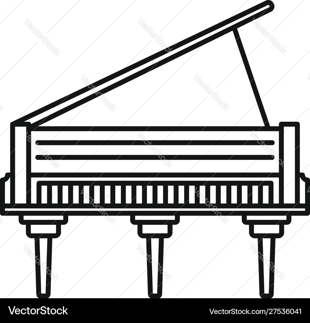 Classic grand piano icon outline style Classic grand piano icon outline style vector image