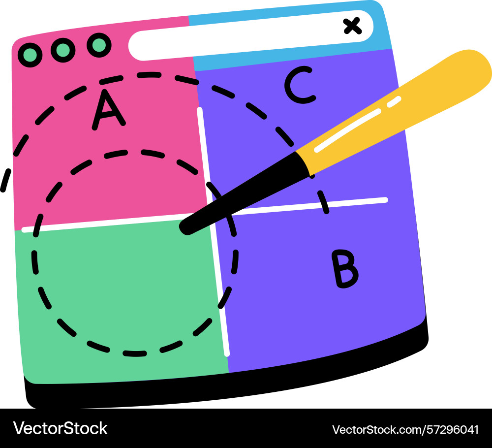 Ein flacher Stil mit Interface-Design Vektorbild