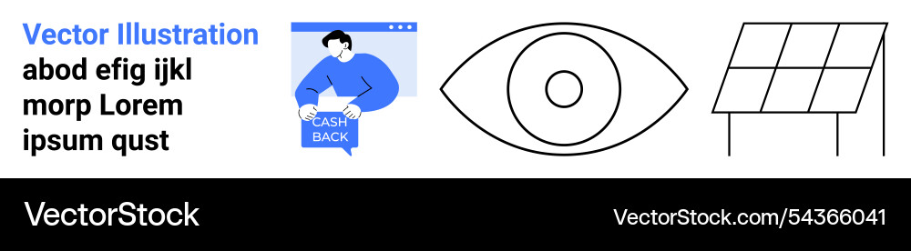 Interactive elements showing user engagement eye Interactive elements showing user engagement eye vector image