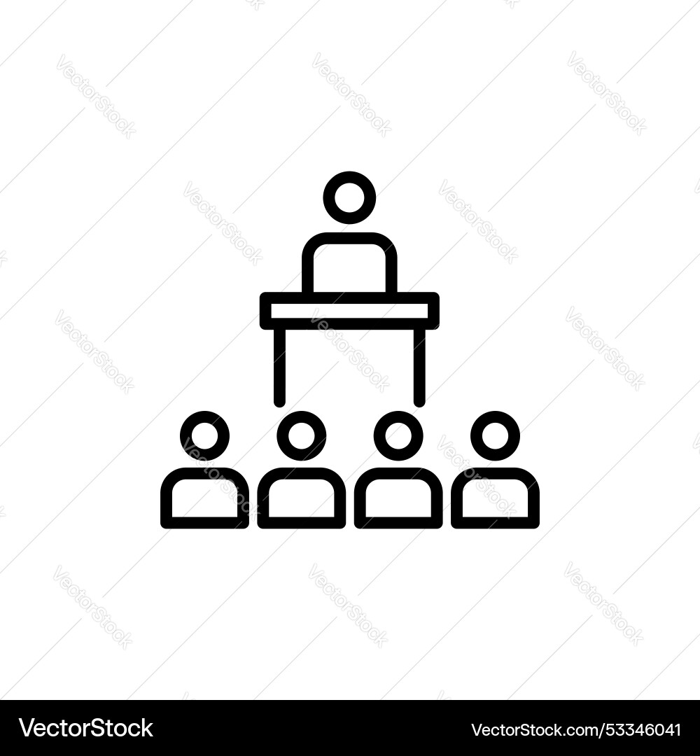 Lecture line icon isolated on white background Lecture line icon isolated on white background Vector Image