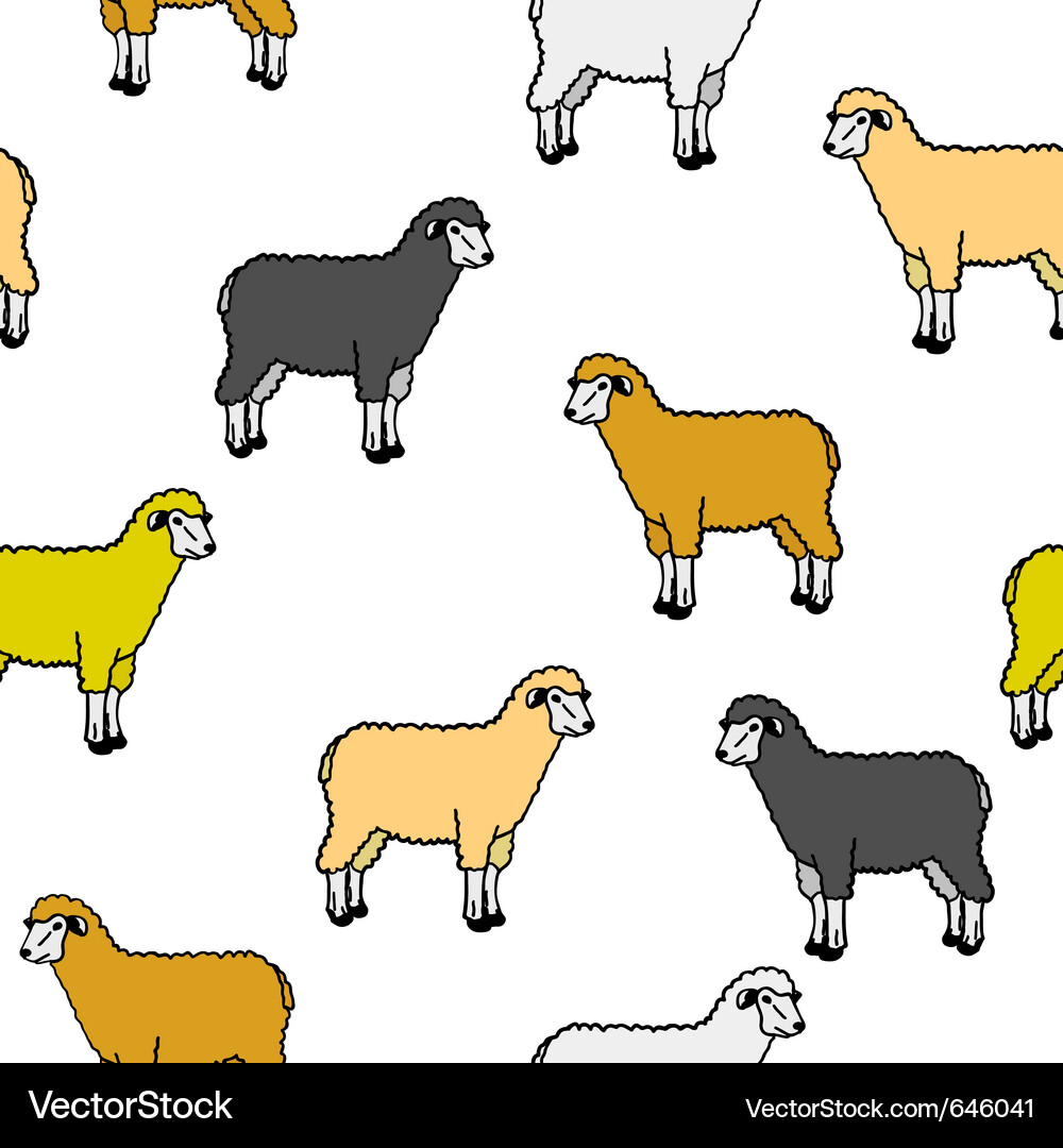 Sheep and Ram Seamless Pattern Vector Image