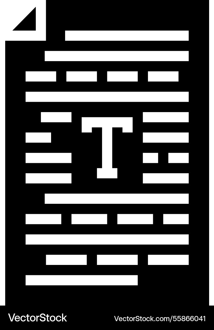 Text document nlp glyph icon vector image