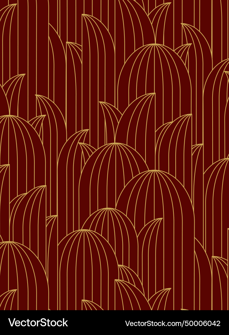 Art deco oval leafy geometrical seamless pattern Art deco oval leafy geometrical seamless pattern vector image