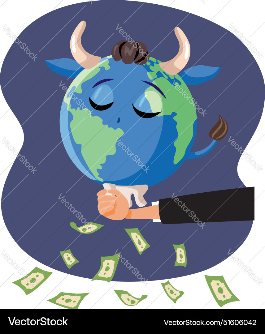 Billionaire Melkerei Erde der Ressourcen Karikatur Billionaire Melkerei Erde der Ressourcen Karikatur vektorbild