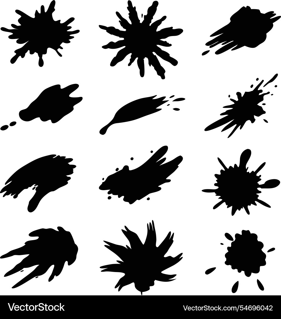Black ink splashes create an abstract design Black ink splashes create an abstract design vector image