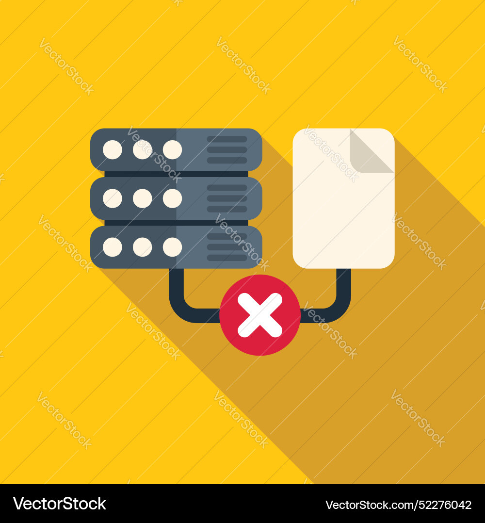 Database server refusing file transfer with red Database server refusing file transfer with red vector image