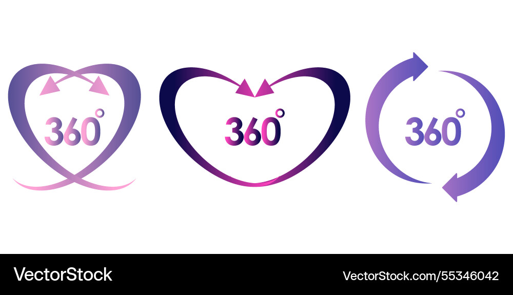 Gradient 360 degrees rotation set Gradient 360 degrees rotation set vector image