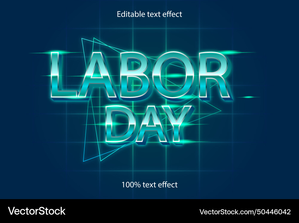 Labor day editable text effect retro style Vector Image
