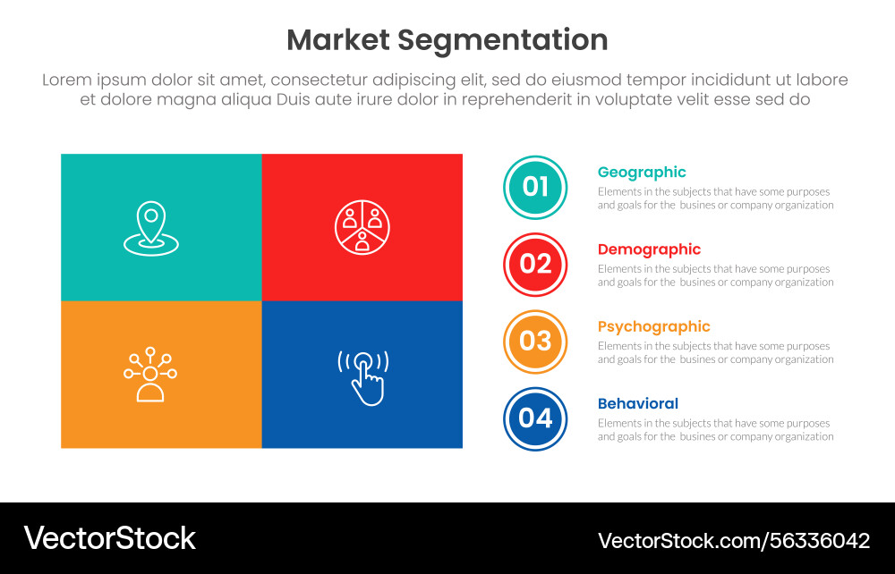 Market segmentation framework analysis Vector Image